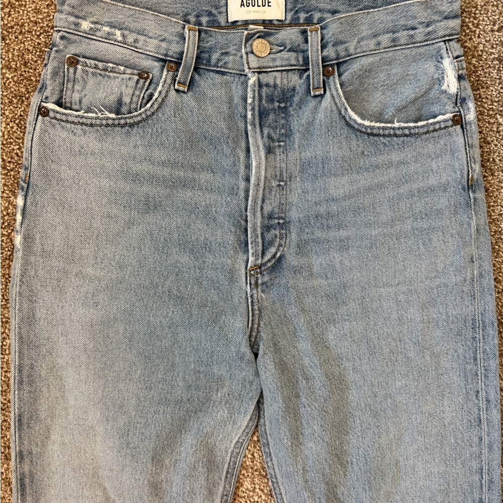 Agolde Women's Light Blue Straight Leg Jeans - Picture 2 of 7